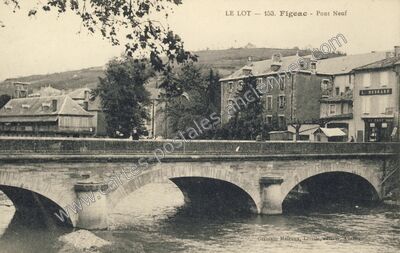 Carte postale ancienne Pont Neuf — Figeac (Lot)