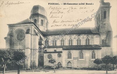 Carte postale ancienne St-Sauveur (côté Nord) — Figeac (Lot)