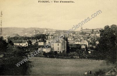 Carte postale ancienne Vue d'ensemble — Figeac (Lot)