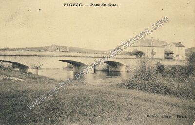 Carte postale ancienne Pont du Gua — Figeac (Lot)
