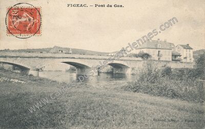 Carte postale ancienne Pont du Gua — Figeac (Lot)
