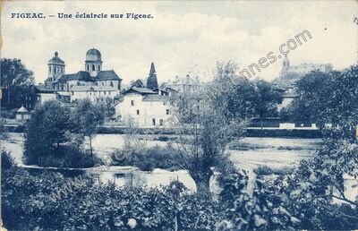 Carte postale ancienne Une éclaircie sur Figeac — Figeac (Lot)