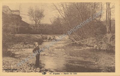 Carte postale ancienne Bords du Célé — Figeac (Lot)