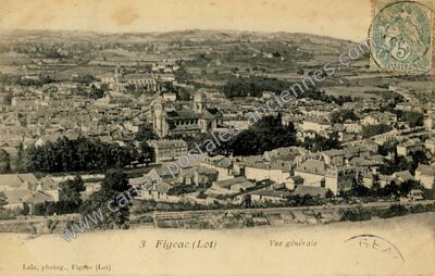 Carte postale ancienne Vue générale — Figeac (Lot)