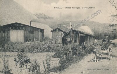 Carte postale ancienne Mines de Fèges - Force Motrice — Figeac (Lot)