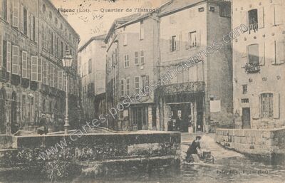 Carte postale ancienne Quartier de l'Estang — Figeac (Lot)