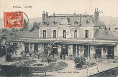 Carte postale ancienne La Gare — Figeac (Lot)