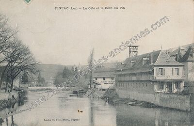 Carte postale ancienne Le Célé et le Pont du Pin — Figeac (Lot)