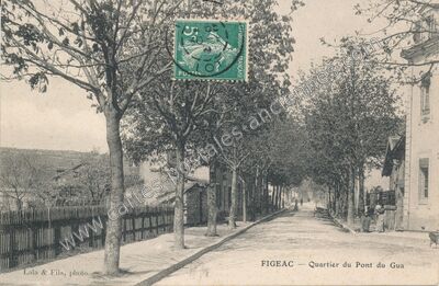 Carte postale ancienne Quartier du Pont du Gua — Figeac (Lot)