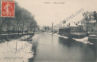 Carte postale ancienne Effet de Neige — Figeac (Lot)