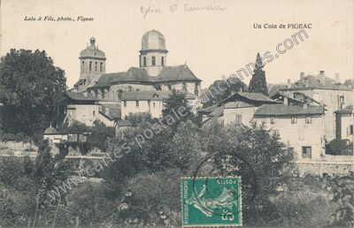 Carte postale ancienne Eglise St Sauveur — Figeac (Lot)