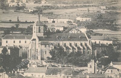 Carte postale ancienne Vue générale de l'Église du Puy — Figeac (Lot)