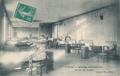 Carte postale ancienne Collège Champollion, Dortoir des Grands — Figeac (Lot)