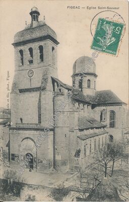 Carte postale ancienne Eglise Saint-Sauveur — Figeac (Lot)