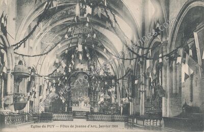 Carte postale ancienne Eglise du PUY - Fêtes de Jeanne d'Arc — Figeac (Lot)