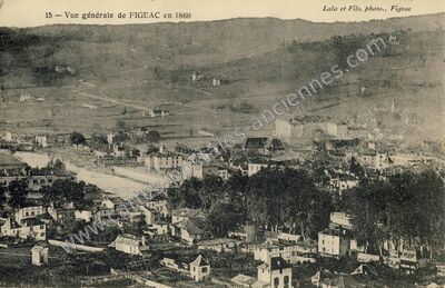 Carte postale ancienne Vue générale en 1860 — Figeac (Lot)