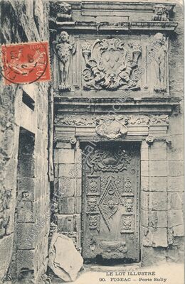 Carte postale ancienne Porte Sully — Figeac (Lot)