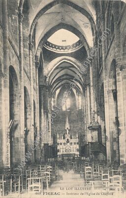 Carte postale ancienne Intérieur de l'Eglise du Chapitre — Figeac (Lot)