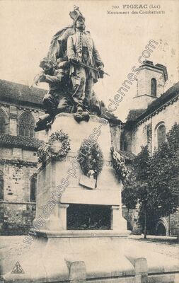 Carte postale ancienne Monument des Combattants — Figeac (Lot)