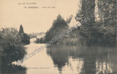 Carte postale ancienne Bords du Célé — Figeac (Lot)