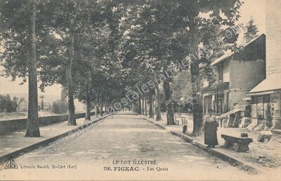 Carte postale ancienne Les Quais — Figeac (Lot)