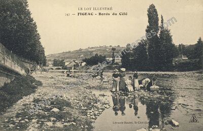 Carte postale ancienne Bords du Célé — Figeac (Lot)