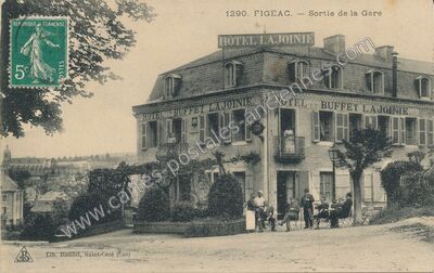 Carte postale ancienne Hôtel et Buffet Lajoinie — Figeac (Lot)
