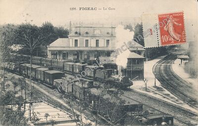 Carte postale ancienne La Gare — Figeac (Lot)