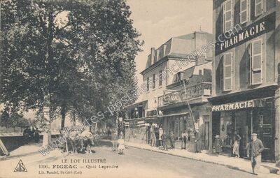 Carte postale ancienne Quai Legendre — Figeac (Lot)