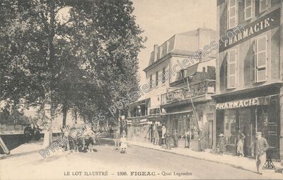 Carte postale ancienne Quai Legendre — Figeac (Lot)
