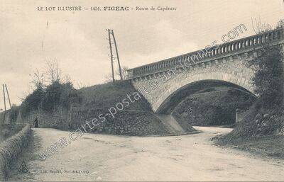Carte postale ancienne Route de Capdenac — Figeac (Lot)