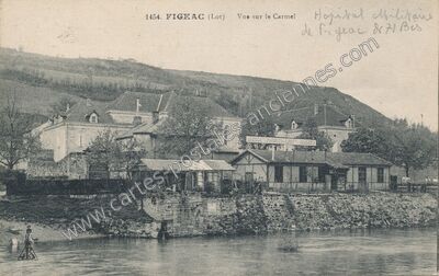 Carte postale ancienne Vue sur le Carmel — Figeac (Lot)