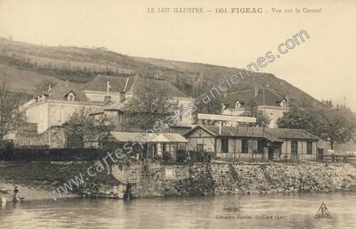 Carte postale ancienne Vue sur le Carmel — Figeac (Lot)