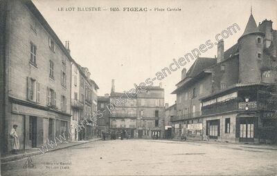 Carte postale ancienne Place Caviale — Figeac (Lot)