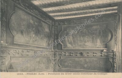Carte postale ancienne Peintures du XVIIe siècle (Intérieur du Collège) — Figeac (Lot)