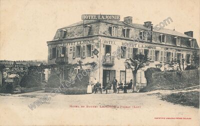 Carte postale ancienne Hôtel et Buffet Lajoinie — Figeac (Lot)