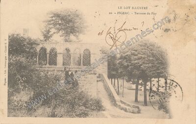 Carte postale ancienne Terrasse du Puy — Figeac (Lot)