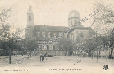 Carte postale ancienne Eglise St-Sauveur — Figeac (Lot)