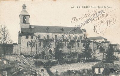 Carte postale ancienne Notre-Dame Du Puy — Figeac (Lot)