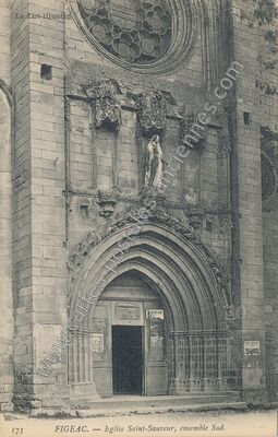 Carte postale ancienne Église Saint-Sauveur, ensemble Sud — Figeac (Lot)