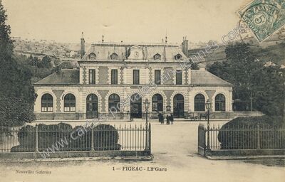 Carte postale ancienne La Gare — Figeac (Lot)