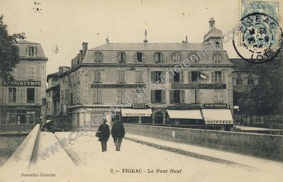 Carte postale ancienne Le Pont Neuf — Figeac (Lot)