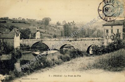 Carte postale ancienne Le Pont du Pin — Figeac (Lot)