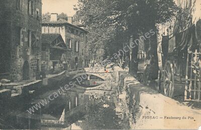 Carte postale ancienne Faubourg du Pin — Figeac (Lot)