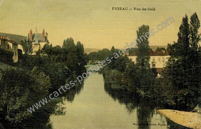 Carte postale ancienne Vue du Celé — Figeac (Lot)