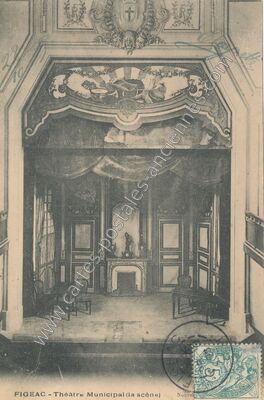 Carte postale ancienne Théâtre Municipal (la scène) — Figeac (Lot)