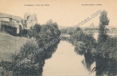 Carte postale ancienne Vue du Célé — Figeac (Lot)