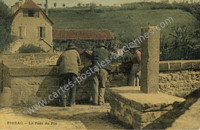 Carte postale ancienne Le Pont du Pin — Figeac (Lot)