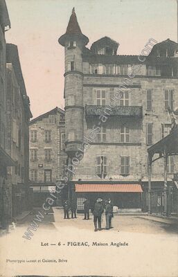 Carte postale ancienne Maison Anglade — Figeac (Lot)