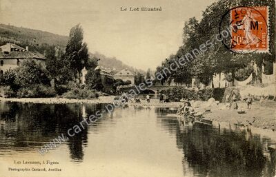 Carte postale ancienne Les Laveuses — Figeac (Lot)